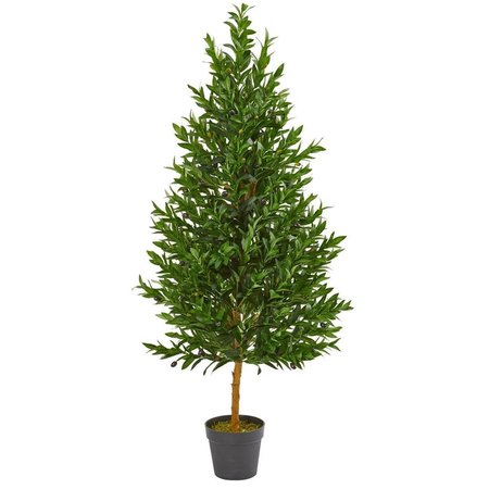 DARE2DECOR 4.5 in. Olive Cone Topiary Artificial Tree DA2623510